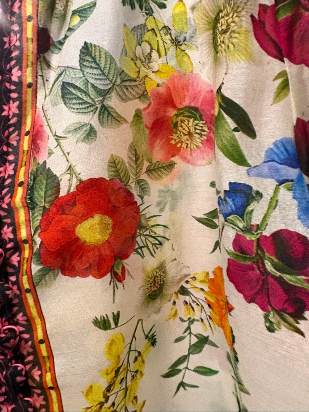 Alice & Olivia ILAN SMOCKED SLEEVE BUTTON FRONT BLOUSE - Picture 6 of 7